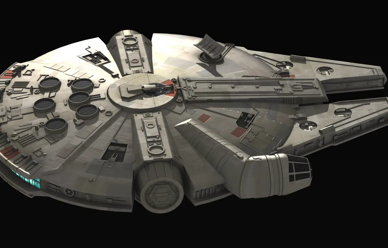 Photo wallpaper model, Millennium Falcon, Blender 3D