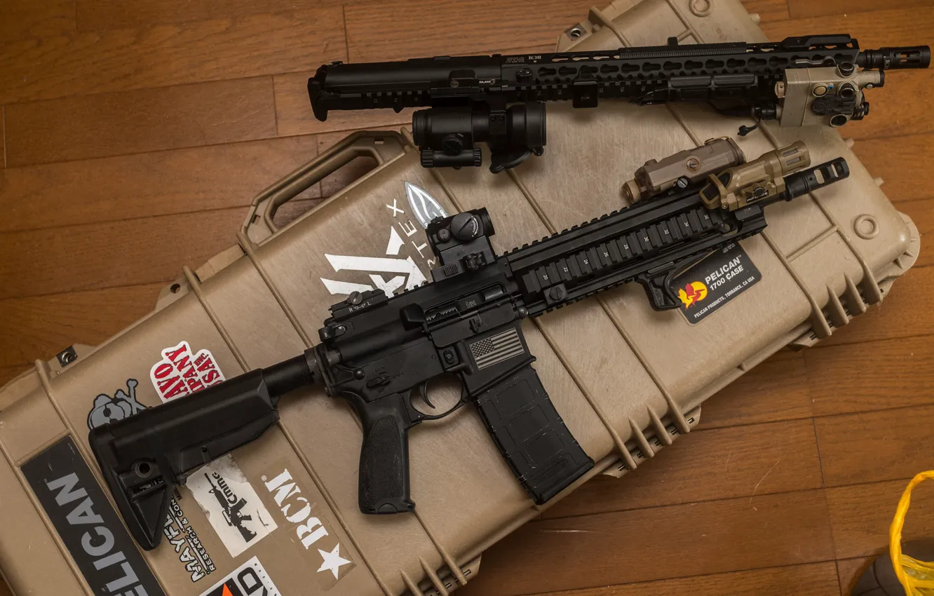 Photo wallpaper weapons, box, carabiner, assault rifle, AR-15