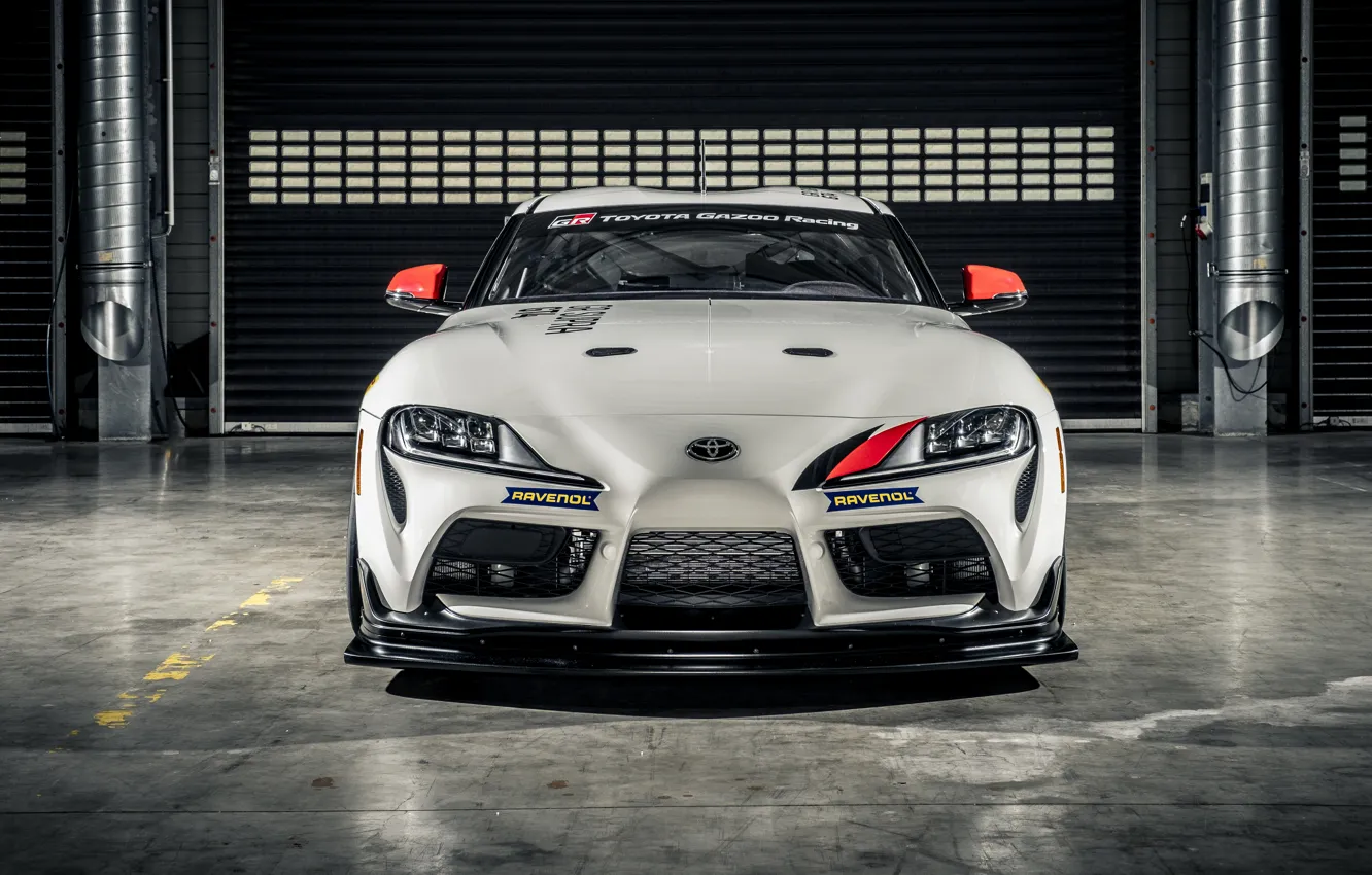 Photo wallpaper coupe, Toyota, front view, Supra, 2020, diffuser, Gazoo Racing, GR Supra GT4