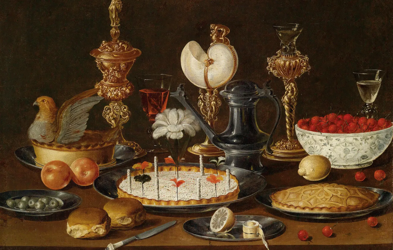 Photo wallpaper fruit, still life, Cup, Artus Claessens, Nautilus