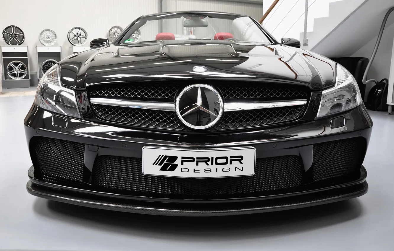Photo wallpaper car, machine, tuning, 1920x1200, Prior Design, Mercedes-Benz SL R230 Black Edition