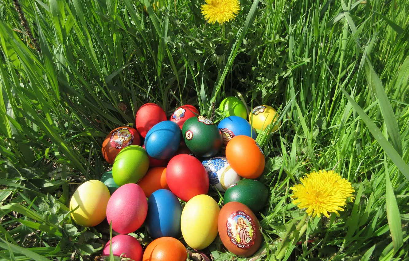 Photo wallpaper eggs, Easter, eggs, spring 2018, meduzanol ©