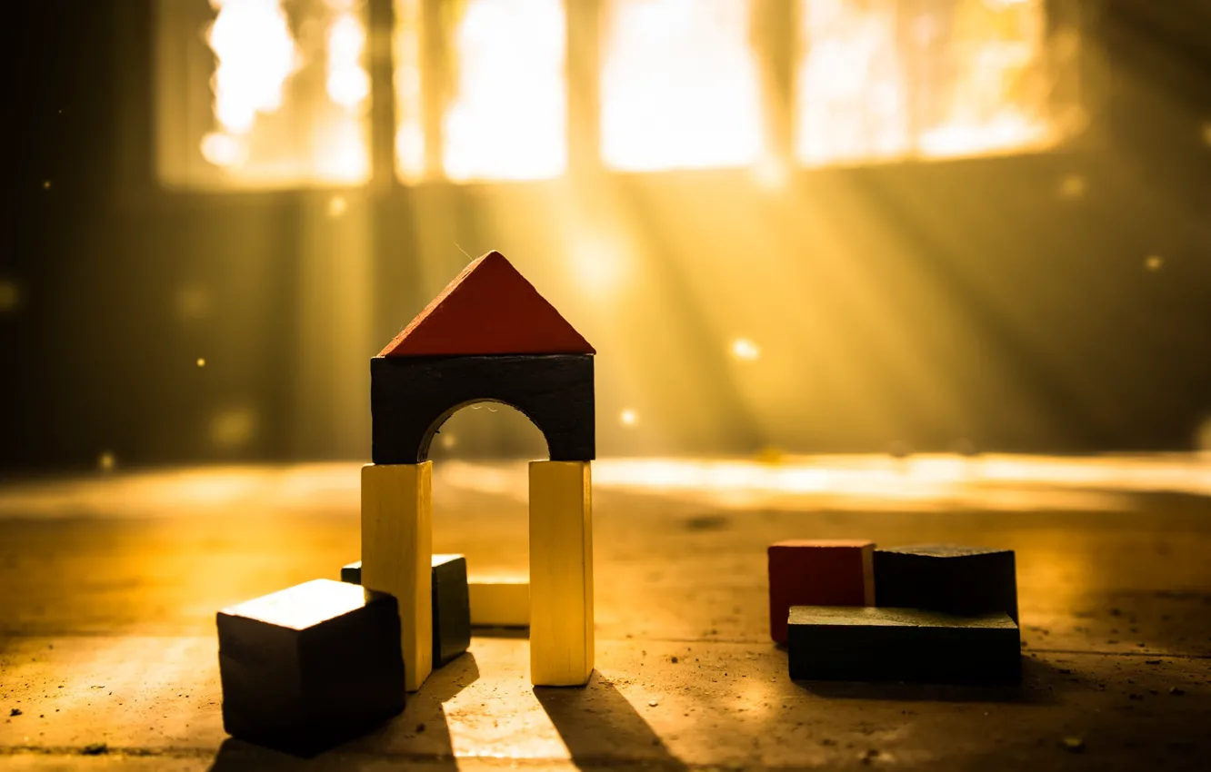 Photo wallpaper light, cubes, home, window, house