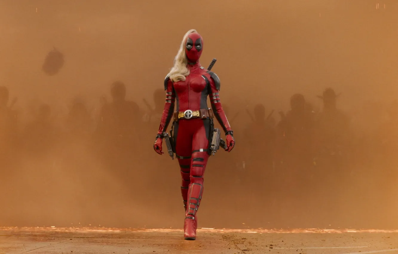 Photo wallpaper female, deadpool, corps