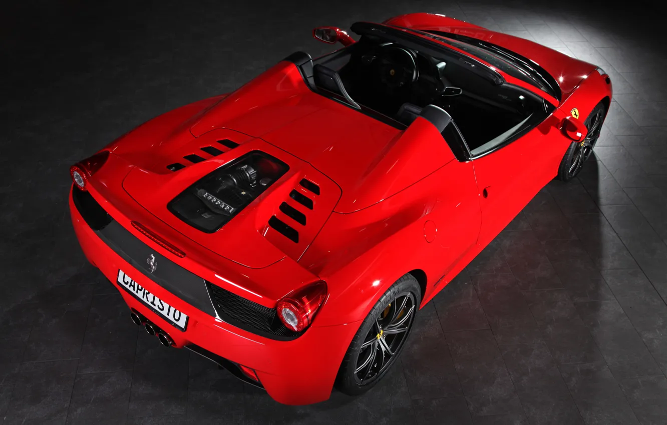 Photo wallpaper red, room, Ferrari, supercar, convertible, 458, Spider