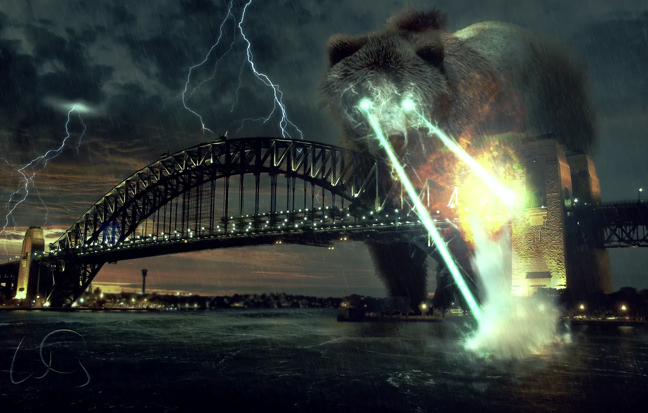 Photo wallpaper fiction, bear, fantasy