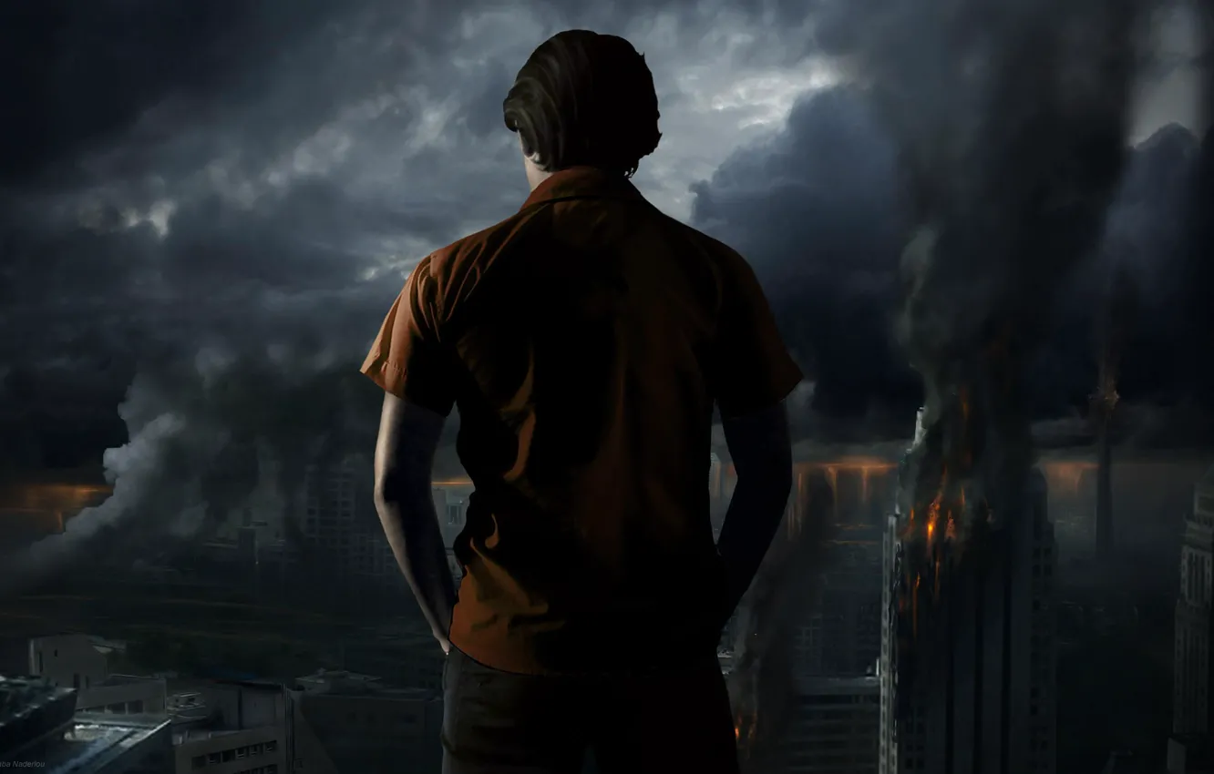 Photo wallpaper night, the city, fire, Mojtaba Naderlou, Iran