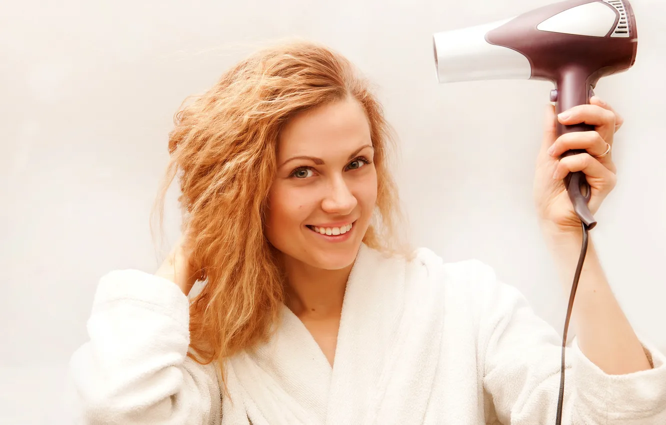 Photo wallpaper look, girl, pose, smile, background, portrait, makeup, hairstyle