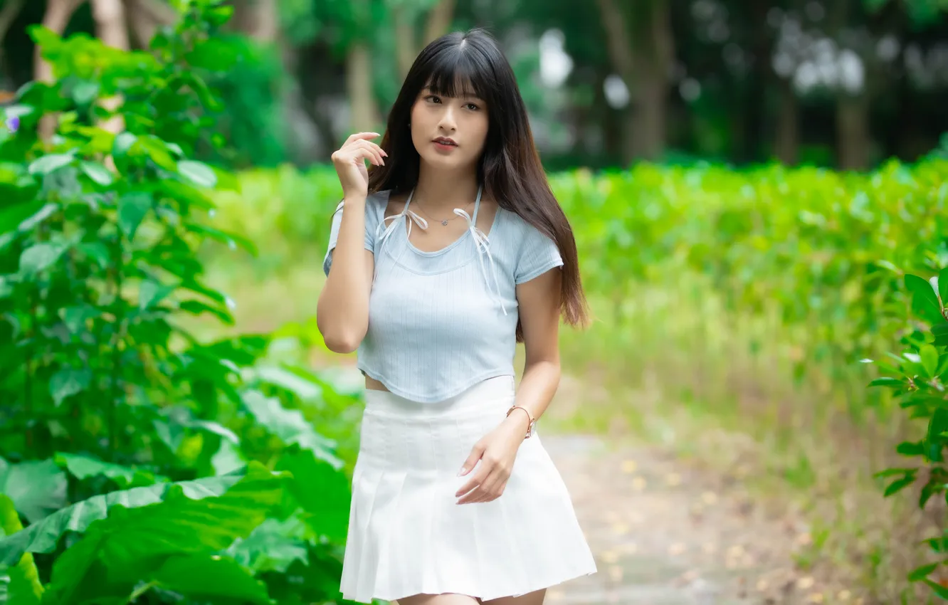 Photo wallpaper hair, skirt, t-shirt, Asian