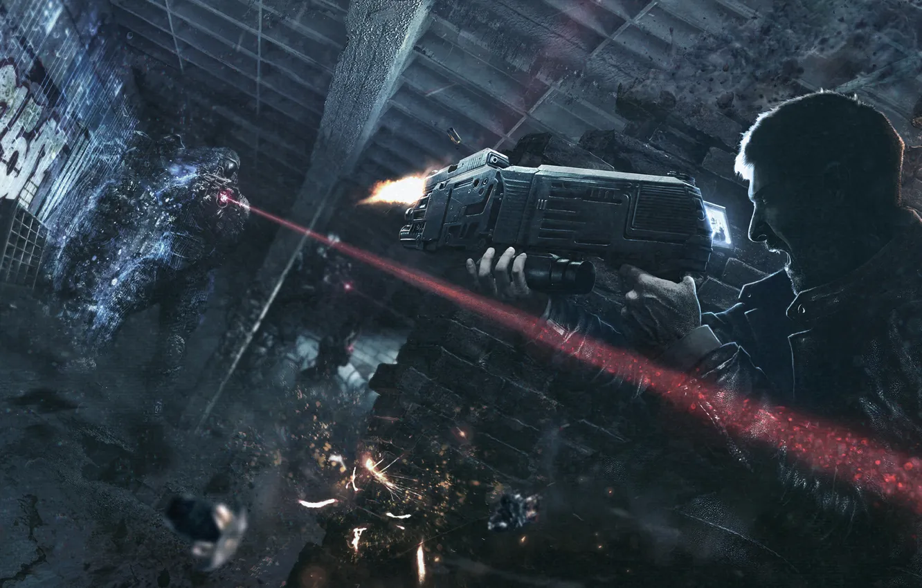 Photo wallpaper shooting, shootout, art, Get Even, Farm 51