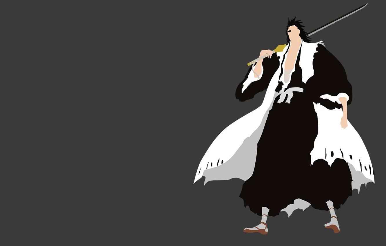 Photo wallpaper demon, sword, white, game, Bleach, devil, grey, anime