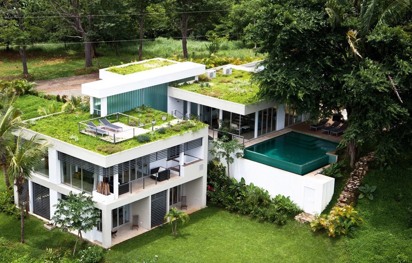 Photo wallpaper design, style, Villa, pool, resort, building, Costa Rica, luxury home