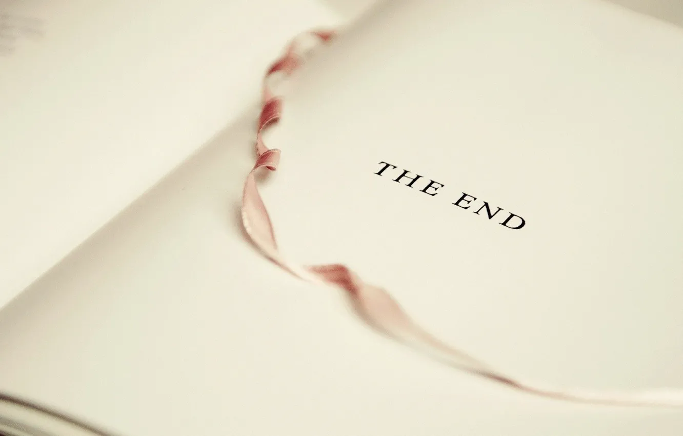 Photo wallpaper book, the end, bookmark, white sheet