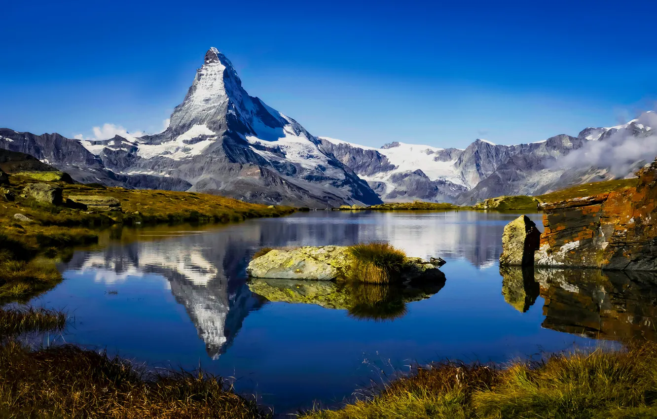 Photo wallpaper mountains, lake, Matterhorn