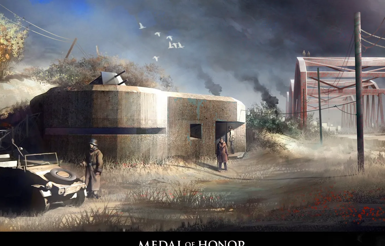 Photo wallpaper wallpaper, war, art, painting, Concept Art, WW2, MOH, medal of honor vanguard