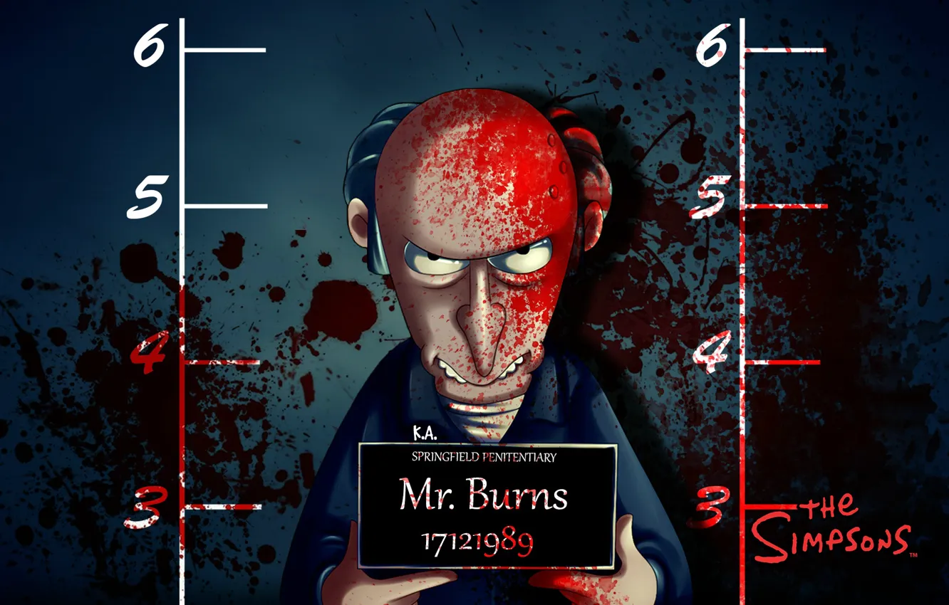 Photo wallpaper wall, blood, scale, spot, villain, grin, mug, maniac
