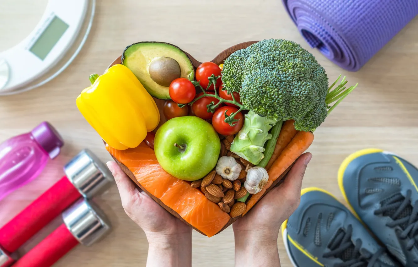 Photo wallpaper fish, fruit, vegetables