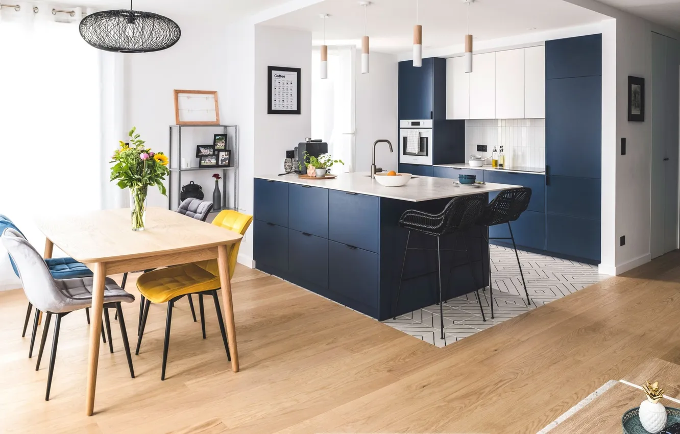 Photo wallpaper style, interior, Italy, kitchen, dining room, dining area, Italian design, Kitchen Ascoli Piceno