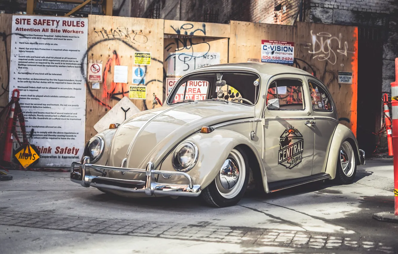 Photo wallpaper Central, Beetle, Volksvagen, Signs