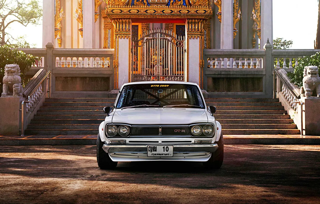 Photo wallpaper Auto, Machine, Nissan, Temple, 1971, Nissan, Lights, Car