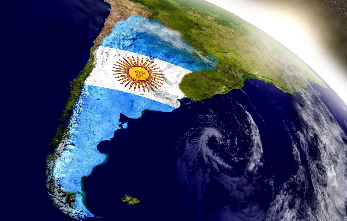 Photo wallpaper white, blue, Argentina, sun, flag, South America
