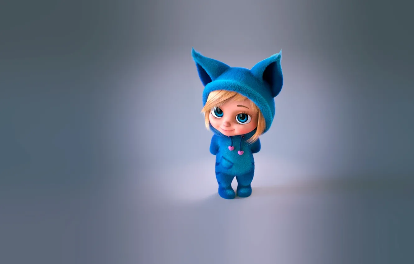 Photo wallpaper minimalism, baby, art, ears, suit, children's.