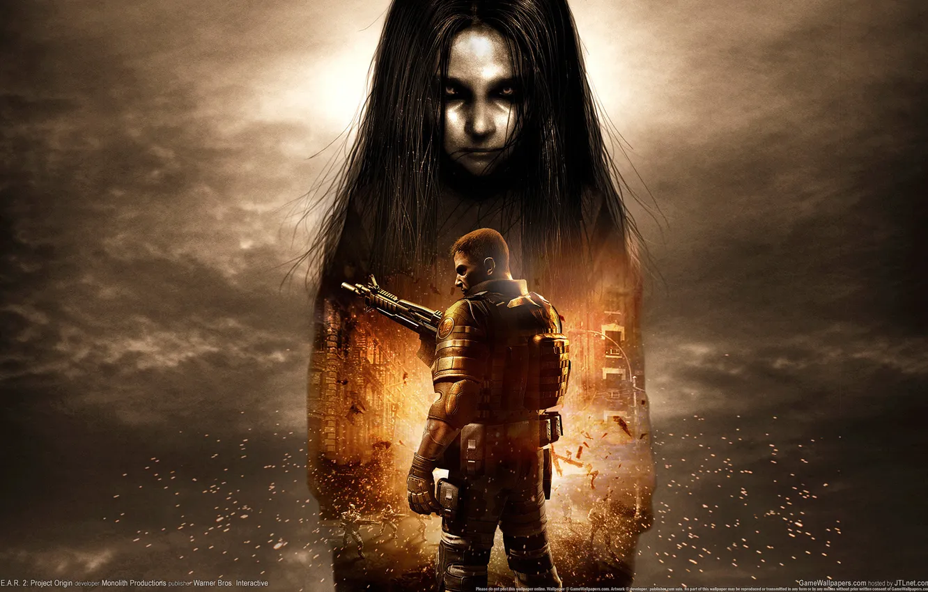 Photo wallpaper soldiers, girl, Alma, the protagonist, F.E.A.R.