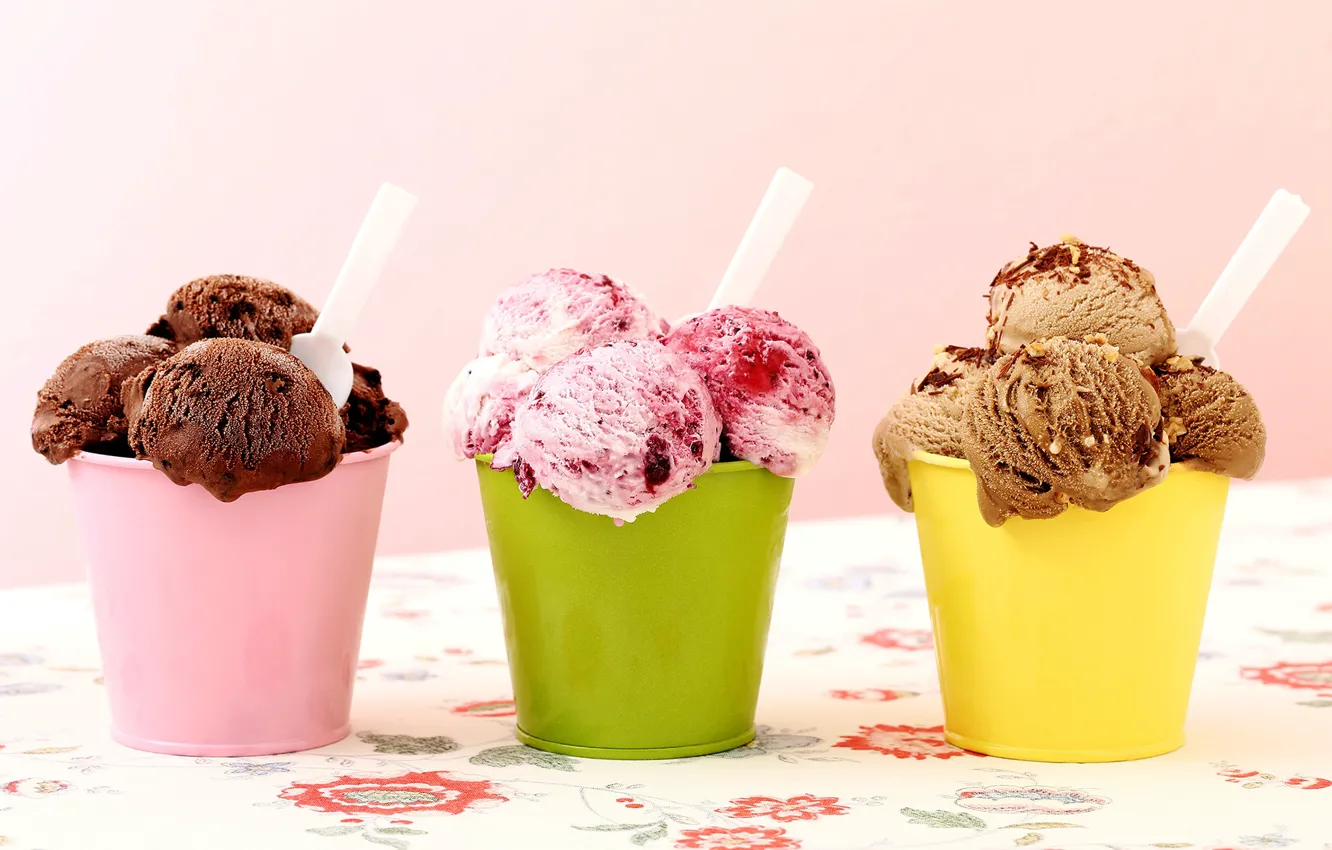 Photo wallpaper chocolate, ice cream, sweet, chocolate, sweets, dessert, raspberry, ice cream