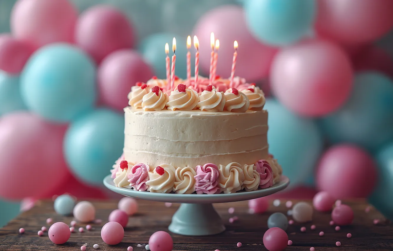 Photo wallpaper birthday, candles, colorful, cake, cake, celebration, candles, Happy
