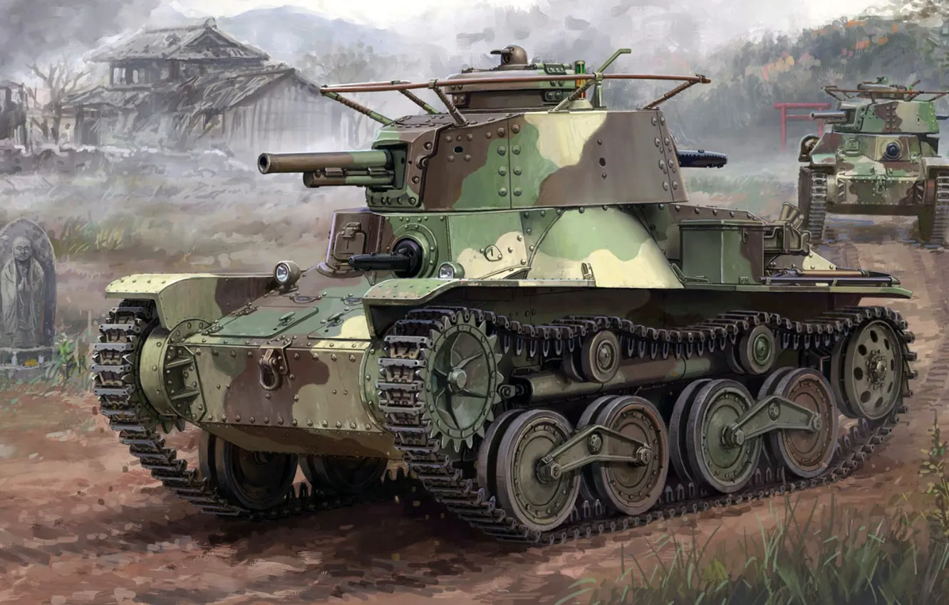 Photo wallpaper Type 4, Ke-Nu, Japanese light tank