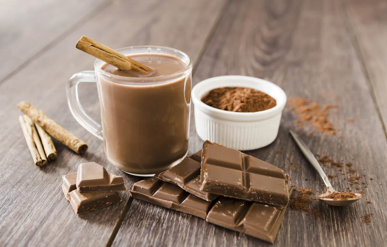 Photo wallpaper chocolate, Cup, drink, cinnamon, hot chocolate