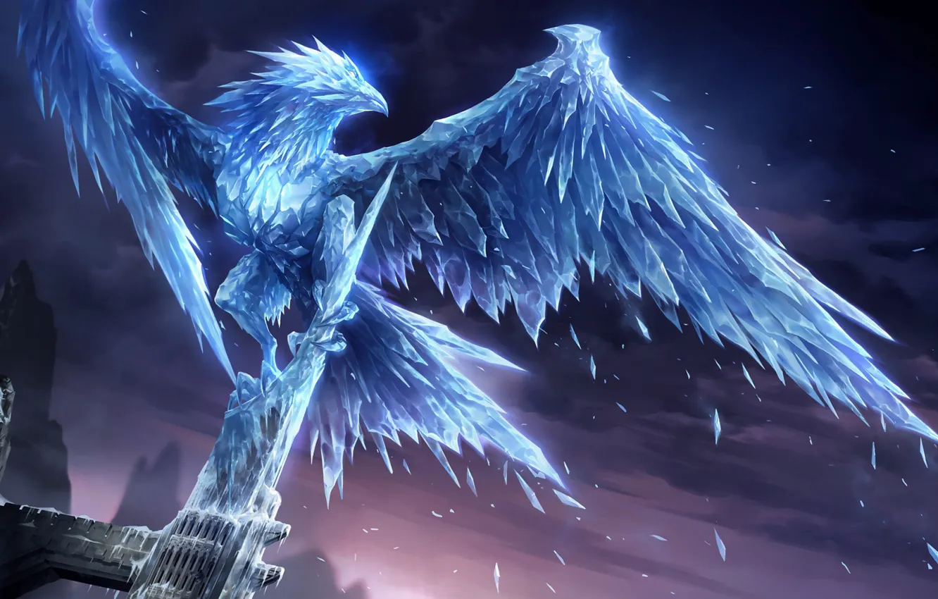 Photo wallpaper bird, ice, Anivia, Legends of Runeterra, ice bird