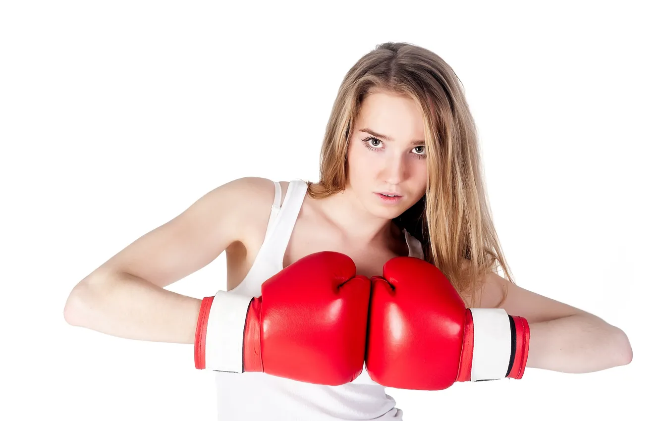Photo wallpaper look, girl, pose, Boxing, gloves, boxing, workout