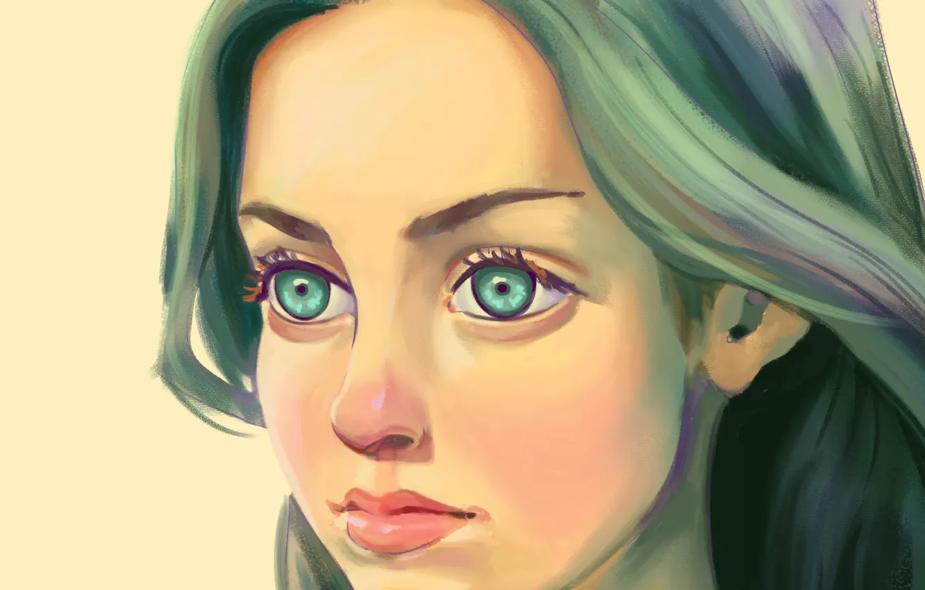 Photo wallpaper girl, portrait, by seroglazka