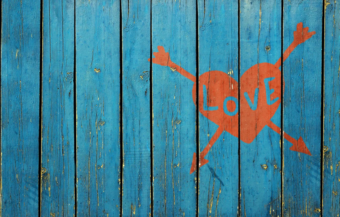 Photo wallpaper love, the fence, love, picture heart