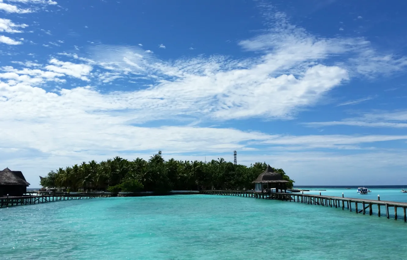 Photo wallpaper sea, the ocean, stay, island, vacation, the Maldives