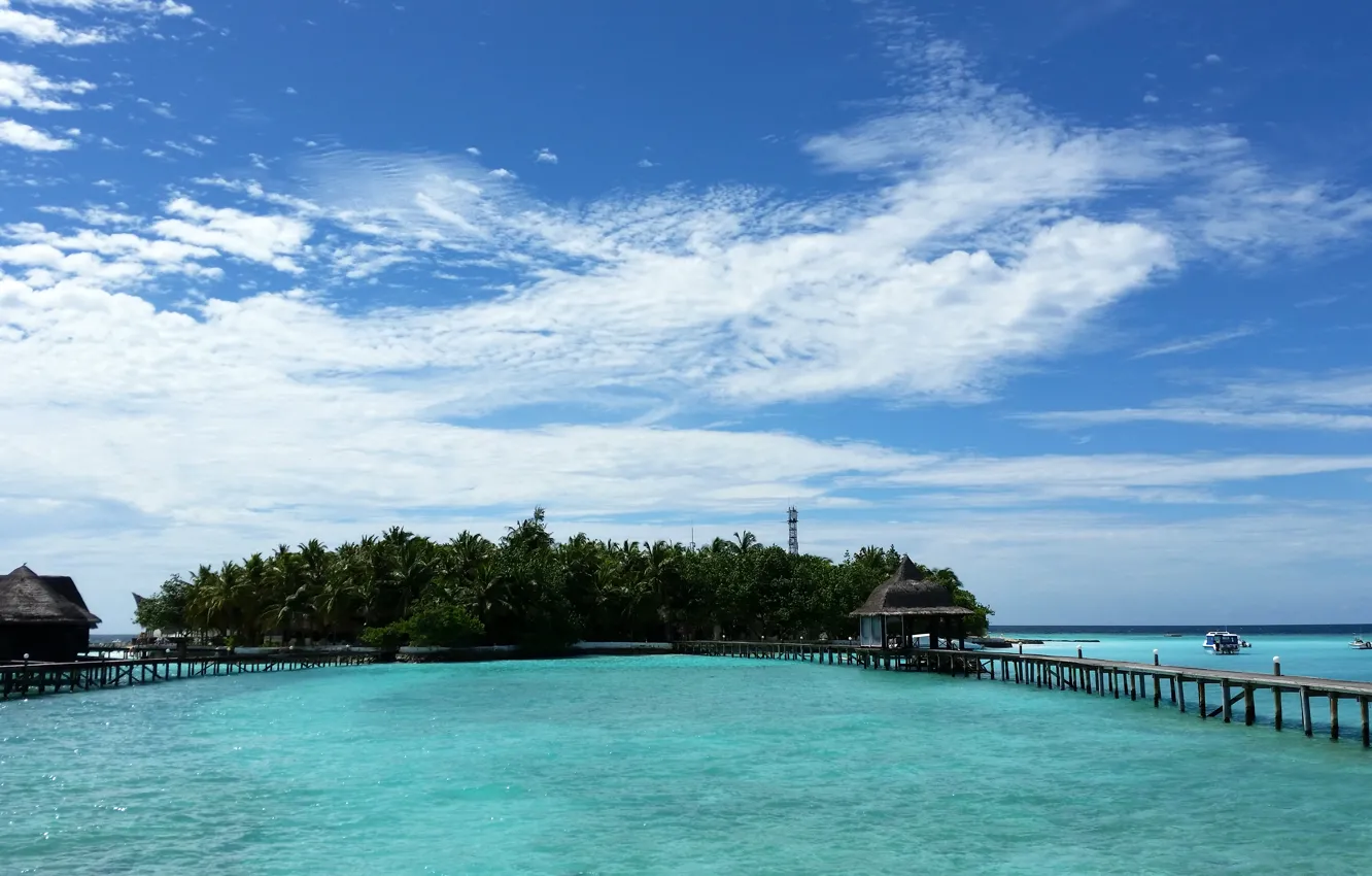 Photo wallpaper sea, the ocean, stay, island, vacation, The Maldives
