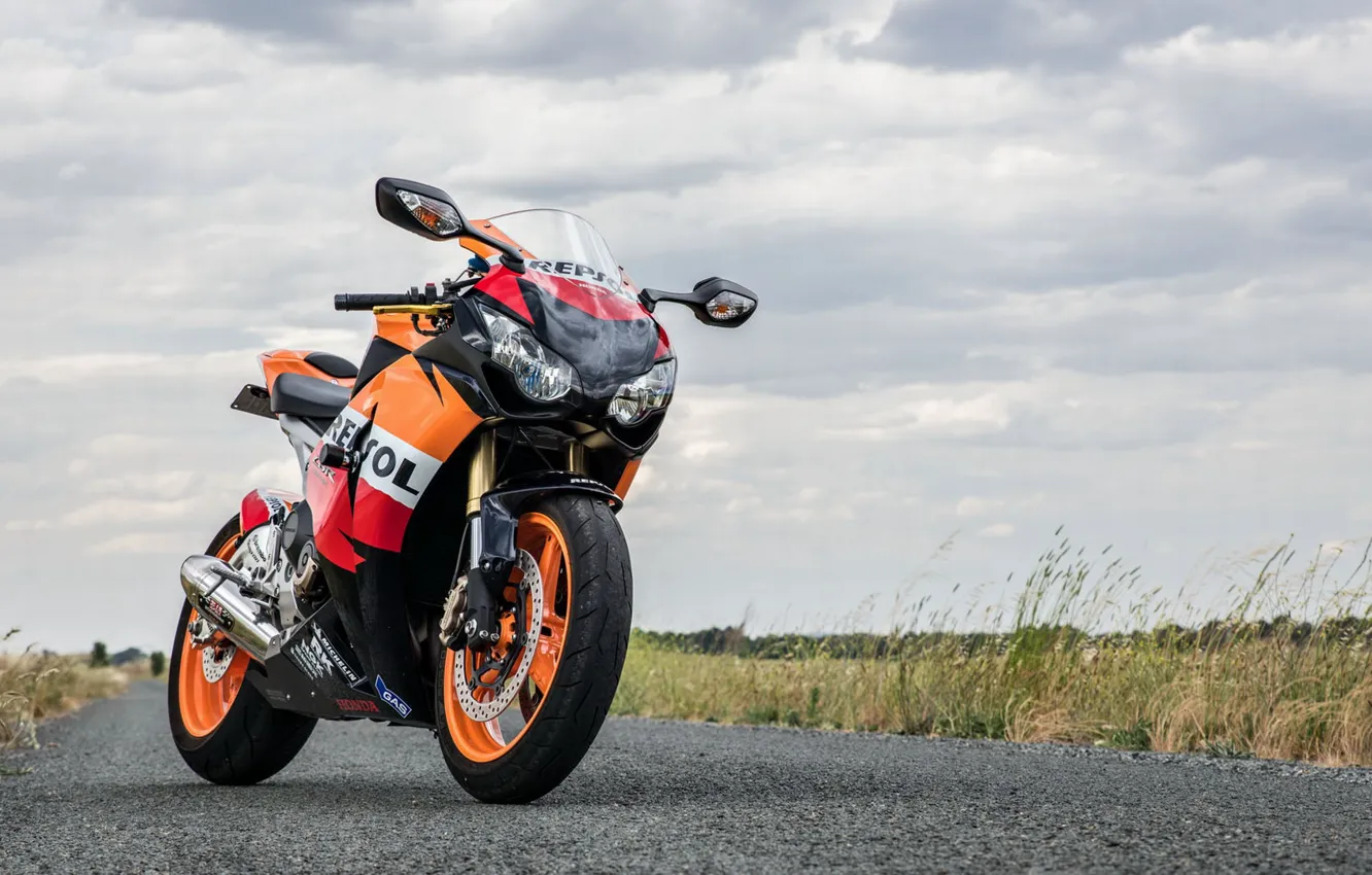 Photo wallpaper Orange, White, Repsol, CBR1000RR-R