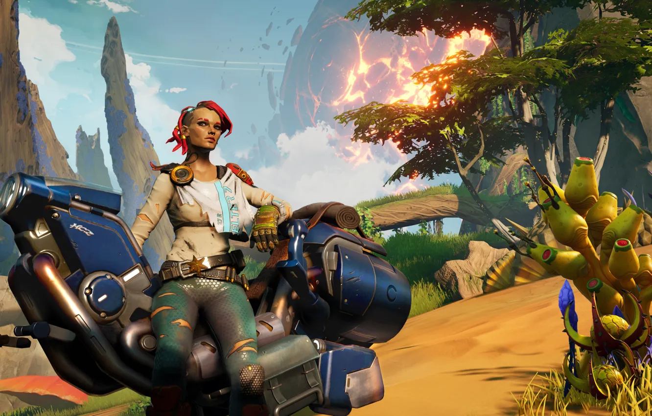 Photo wallpaper girl, nature, The Cycle