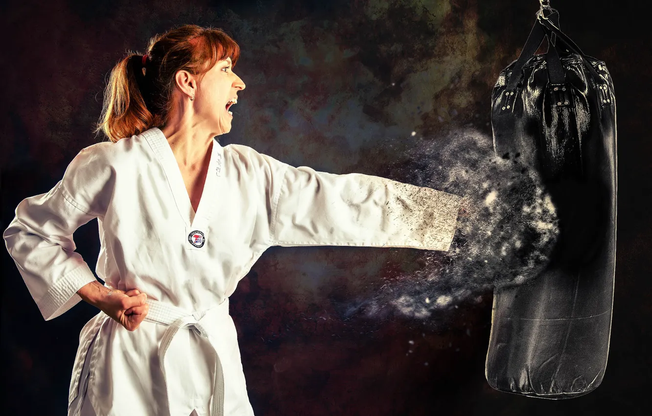 Photo wallpaper sport, blow, training