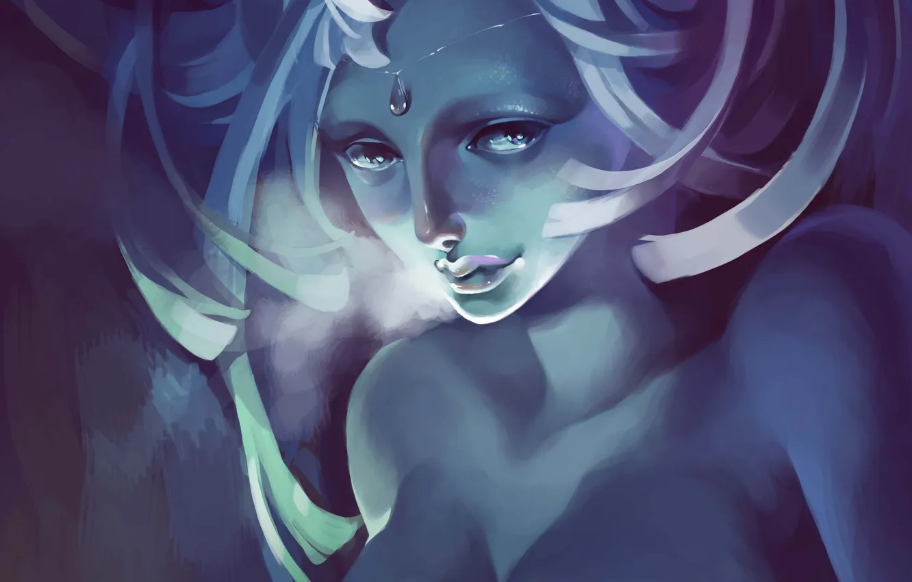 Photo wallpaper cold, ice, chest, look, girl, face, fiction, art