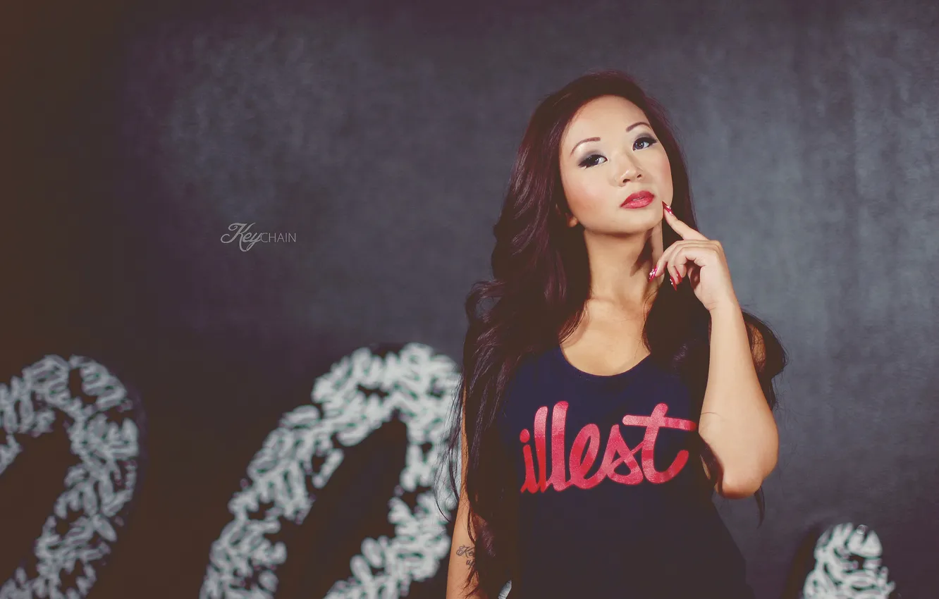 Photo wallpaper girl, manicure, Regina Mei