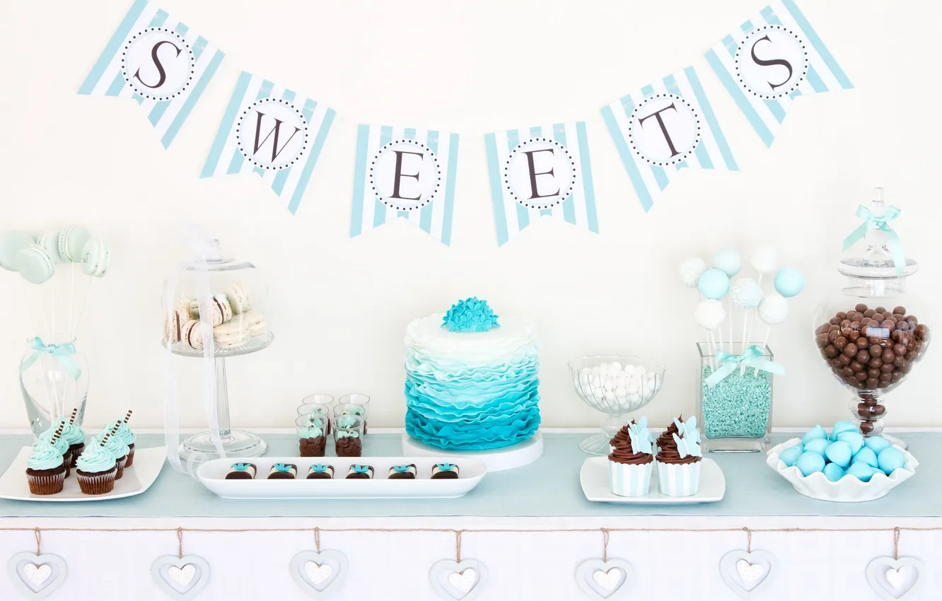Photo wallpaper the sweetness, cookies, candy, cake, cakes, cupcakes