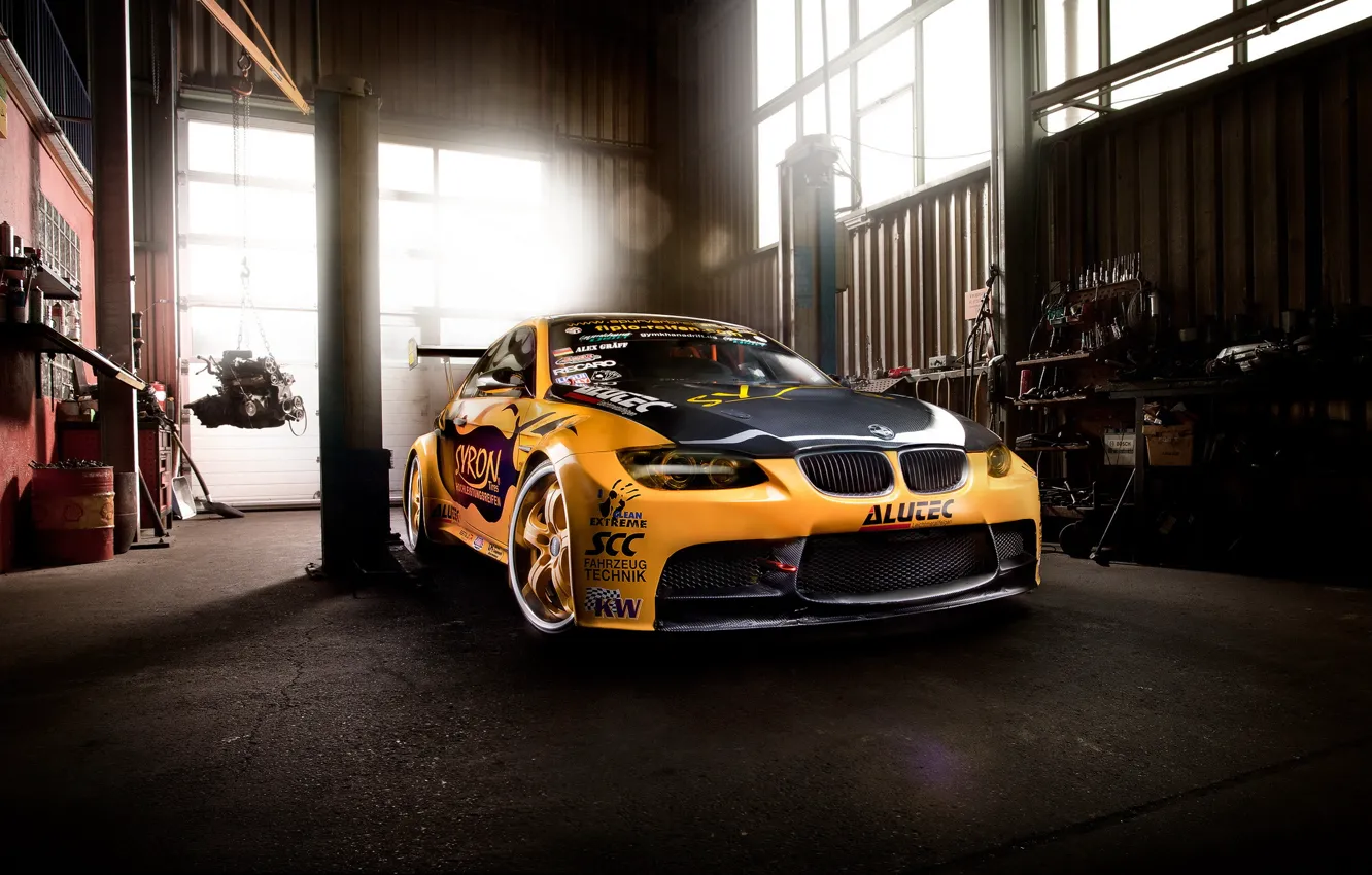 Photo wallpaper car, tuning, BMW, garage, bmw m3, rechange, GT2 E92