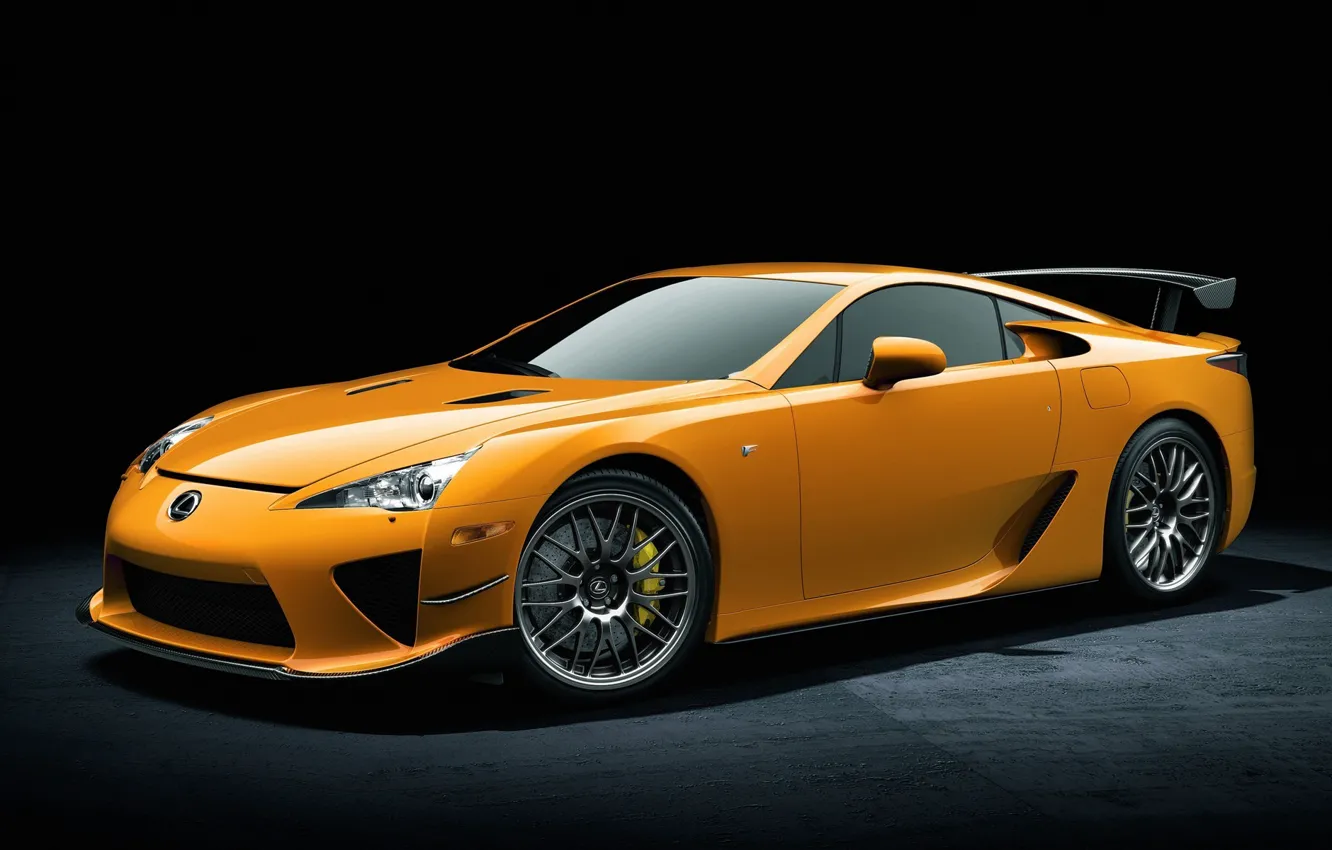 Photo wallpaper machine, widescreen, cars, yellow, lexus lfa, yellow Lexus