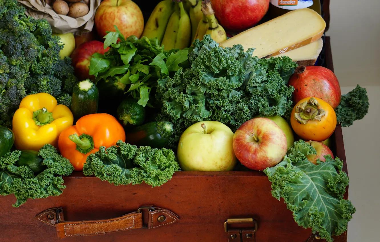 Photo wallpaper fruit, vegetables, cabbage