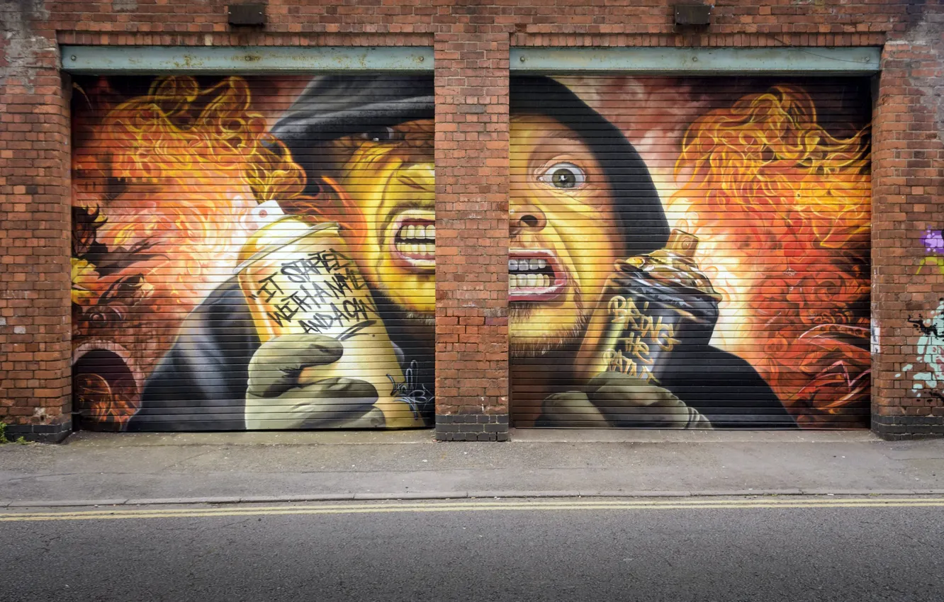 Photo wallpaper street, wall, graffiti, the city