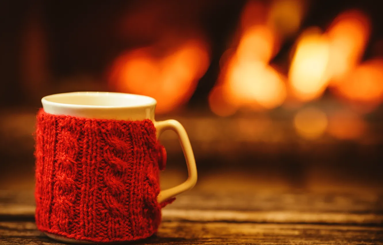 Photo wallpaper new year, Christmas, Cup, fireplace, Christmas, cup, merry christmas, Xmas