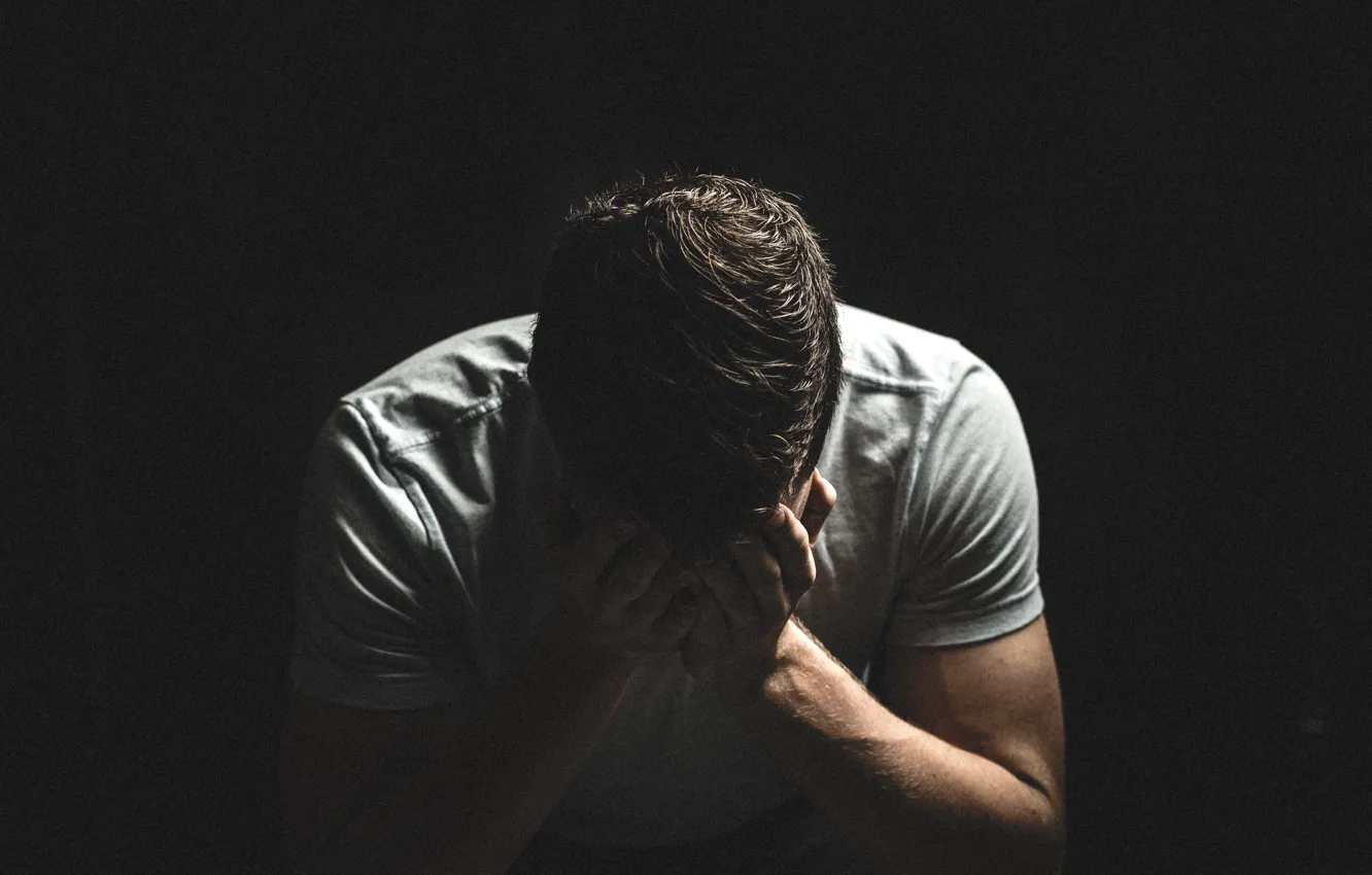 Photo wallpaper sadness, sadness, male, depression, man, sadness