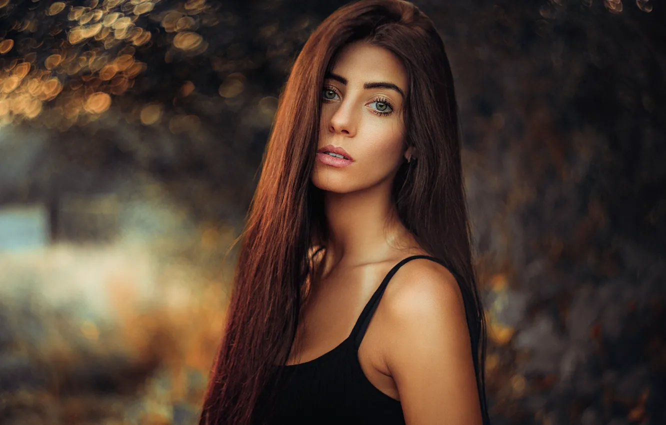 Photo wallpaper look, girl, face, glare, sweetheart, model, portrait, colors